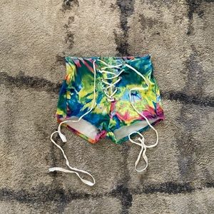 Velour Tie-Die Shorts